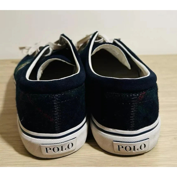 Polo Ralph Lauren Mens Faxon X Tartan Navy Plaid Lace Up Sneaker Shoes Sz 11.5 main image 6